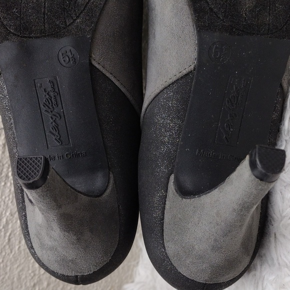 Dexflex Comfort Grey Metallic Suede Fabric Upper Almond Toe Side Zip Ankle Boot - Picture 10 of 15